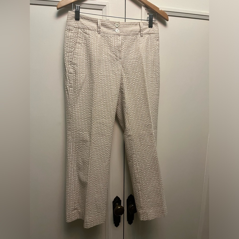 Cream Beige Brooks Brothers Seersucker pants size 2 - Picture 1 of 6
